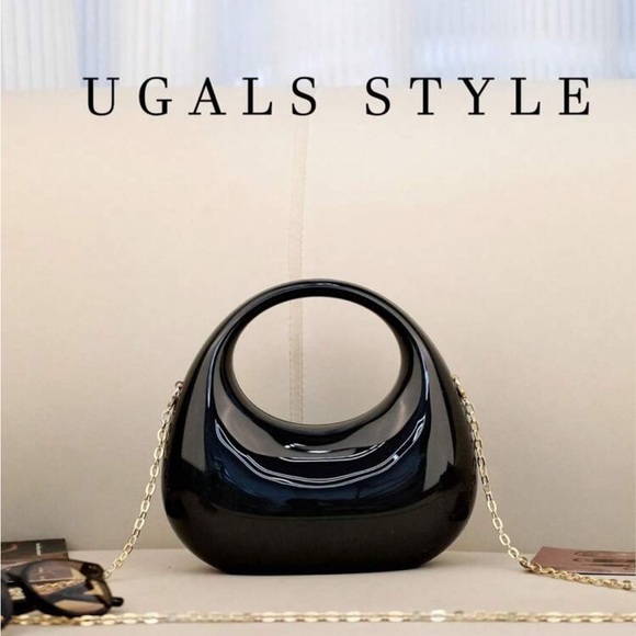 SHEIN Glossy Black Mini Bag - Picture 1 of 1